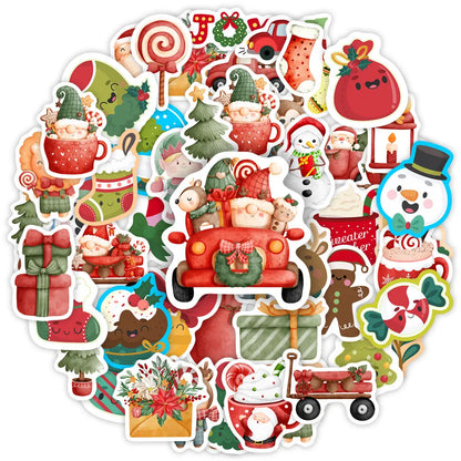 Christmas Stickers Cute Seal Sticker Cartoon DIY Scrapbooking Decoration Decals Funny Children Toys PVC Waterproof for Laptop