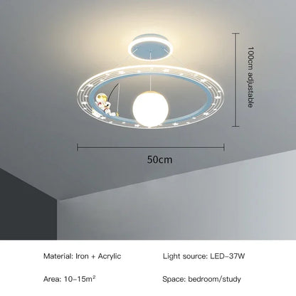 DecorBites™ LED Chandelier for Boy's Room with Remote Control and Modern Design