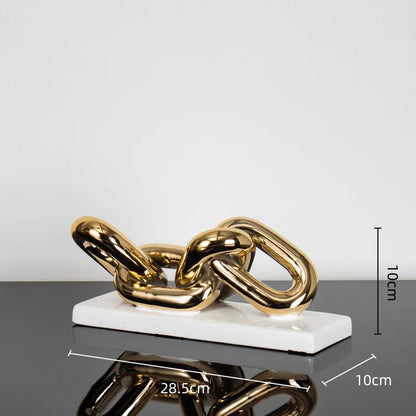 DecorBites™ Golden Chain Skeleton Lock Home Decoration Figurine