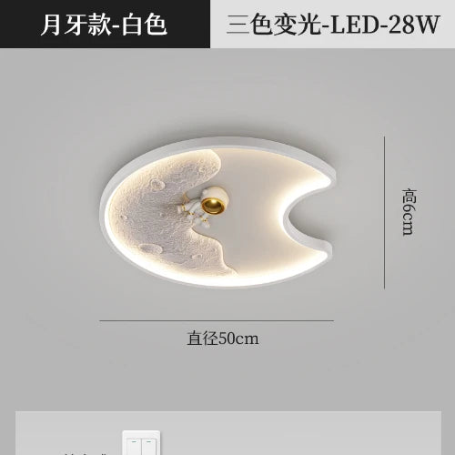 Lámpara de techo acrílica DecorBites™ Astronauta Luna: Iluminación moderna para el hogar, la oficina y la cafetería