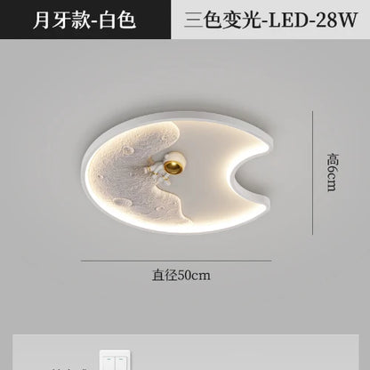 Lámpara de techo acrílica DecorBites™ Astronauta Luna: Iluminación moderna para el hogar, la oficina y la cafetería
