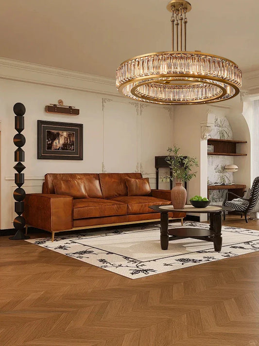 DecorBites™ Gold Crystal Ceiling Chandelier LED Light Fixture for Luxury Home Decor