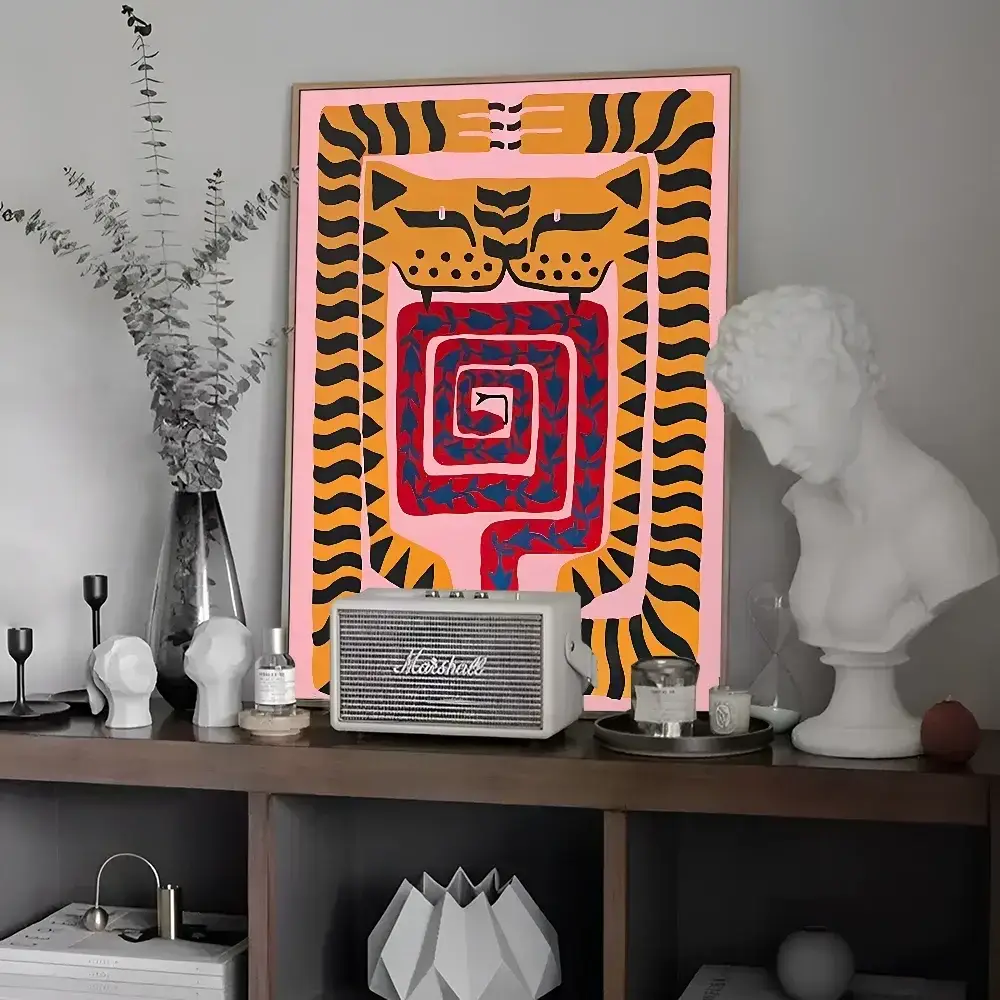 Decorbites™ Buntes Tiger- und Leoparden-Vintage-Poster-Wandkunst