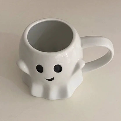 DecorBites™ Cute Ghost Ceramic Mug Set for Coffee, Tea, and Milk