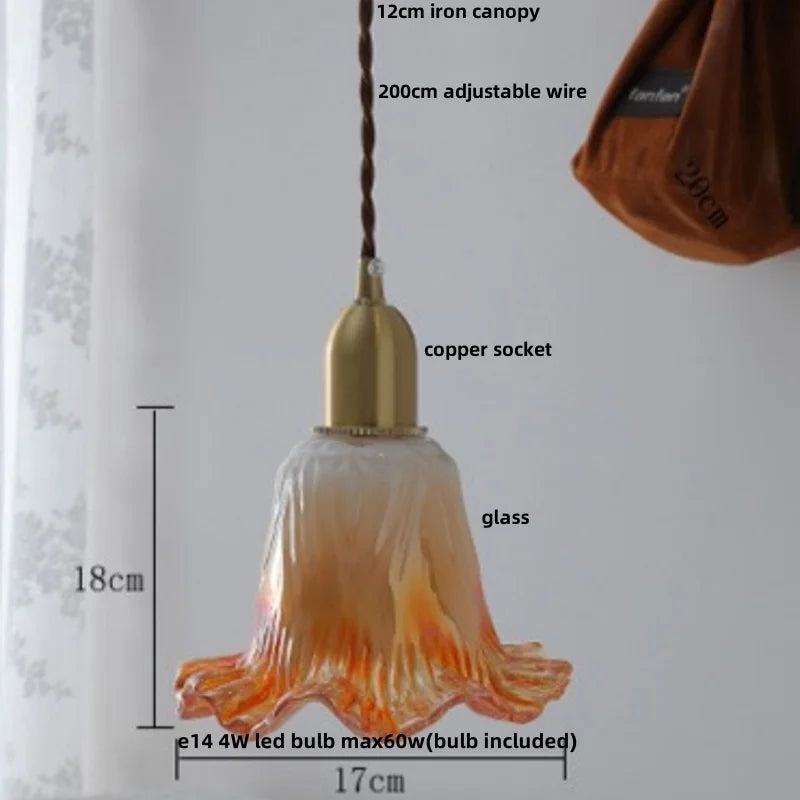 DecorBites™ Glass LED Pendant Lamp, Modern Nordic Style, Adjustable 2m Wire, Copper Socket
