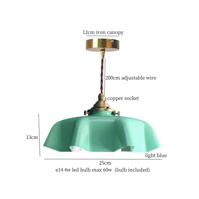 DecorBites™ Glass LED Pendant Flower Lampshade for Bedroom & Living Room Decor