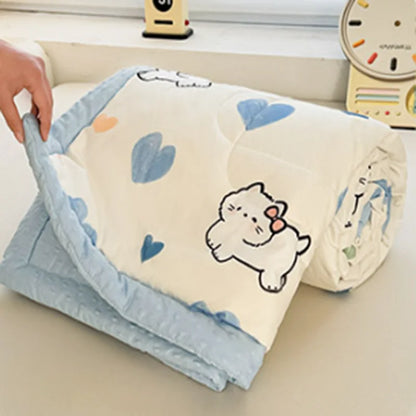 DecorBites™ Cartoon Pattern Summer Comforter: Skin-Friendly Breathable Quilt for Kids & Adults