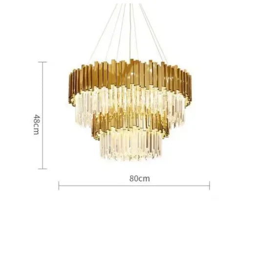 Decorbites™ Lámpara de Techo de Cristal Dorado para Sala de Estar y Comedor Modernos