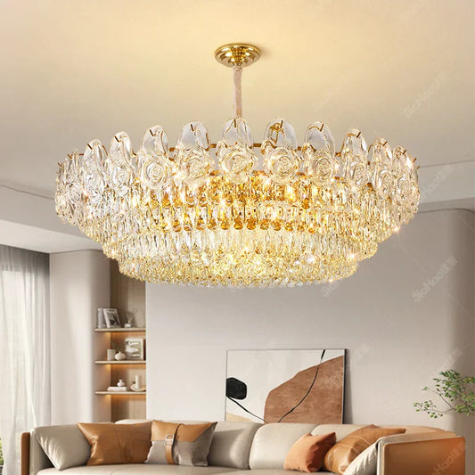 DecorBites™ Crystal Rose Chandelier for Living Room Dining Bedroom 2024 French Light Luxury