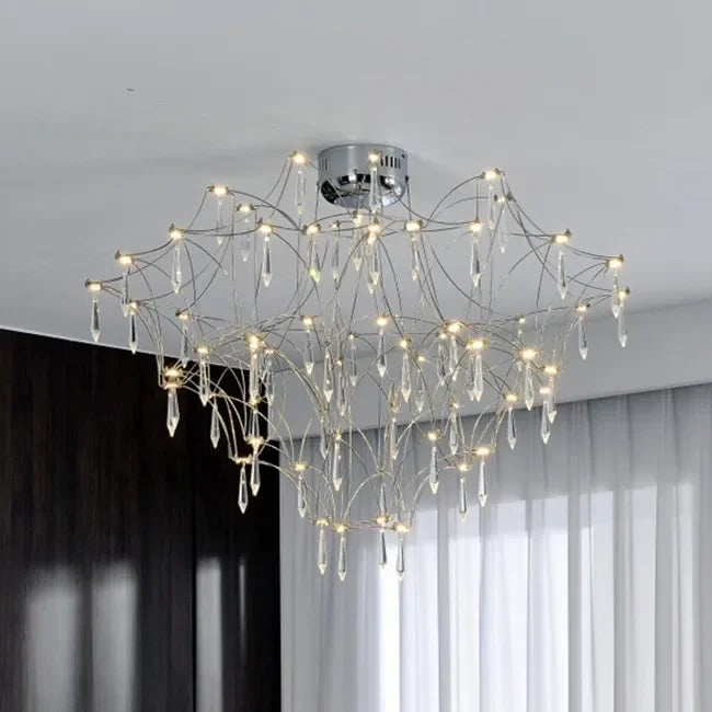 DecorBites™ Deluxe Crystal Star Lamp: Designer LED Lighting for Modern Living Room & Villa