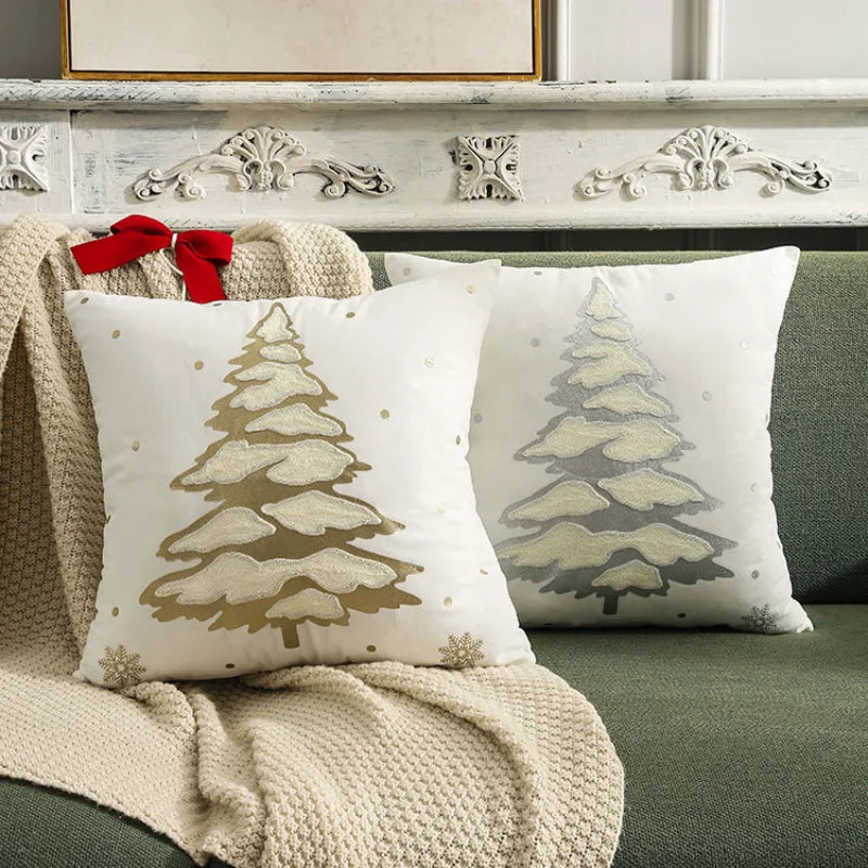DecorBites™ Embroidered Christmas Pillow Cover Set - Festive Holiday Home Decor