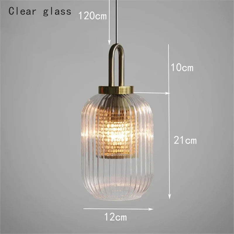 DecorBites™ Glass Stripe LED Pendant Lights for Stylish Indoor Home Decor