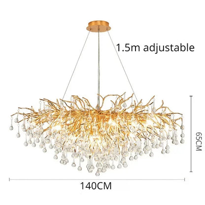 DecorBites™ Golden Chandelier Modern Luxury LED Glossy Ceiling Lamp