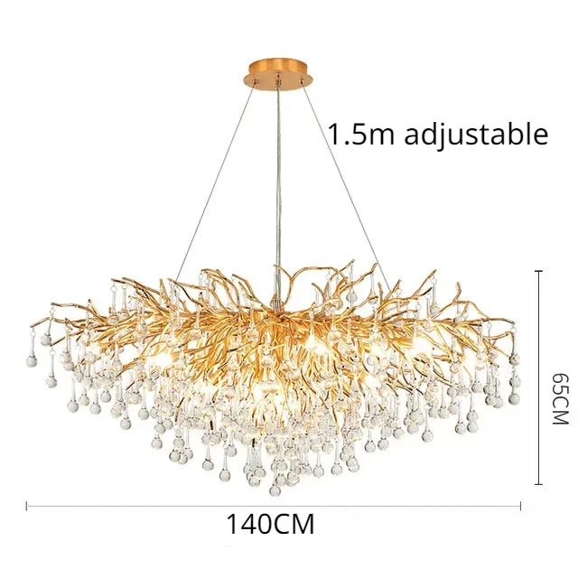 DecorBites™ Gloss Light Luxury Crystal Ceiling Chandelier for Living Room & Dining Room