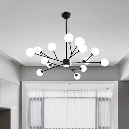 DecorBites™ Black Chandelier: Luxury Glass Pendant Lights for Living Room, Bedroom, and Restaurant