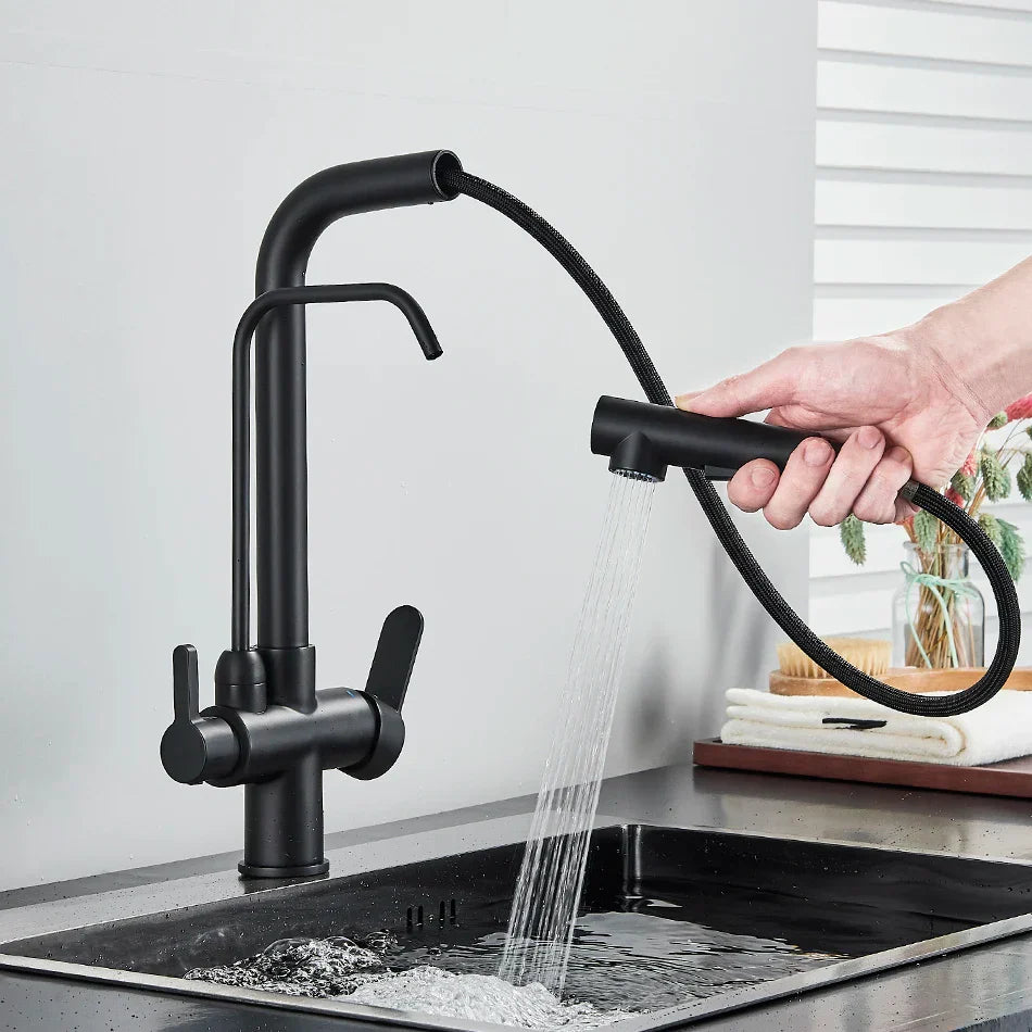 Decorbites™ Zweihand-Wasserfilter-Küchenarmatur für rotierende Wasserreinigung.