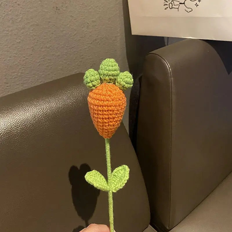 Ramo de Girasol y Conejo Tejido Decorbites™: Decoración para el Hogar y Regalo Hecho a Mano en Ganchillo DIY