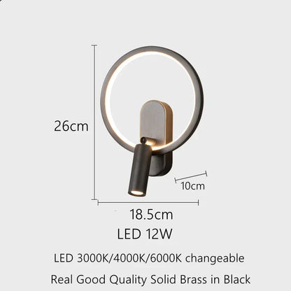 DecorBites™ Brass Copper LED Reading Wall LampLuxury Living Room Background Wall Spotlight