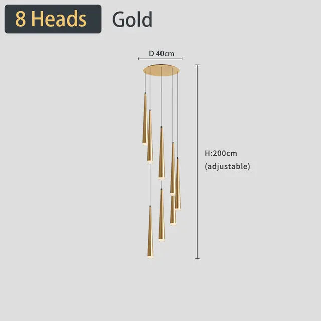 Lámpara de techo LED negra DecorBites™: Iluminación elegante para escaleras, decoración del hogar y sala de estar