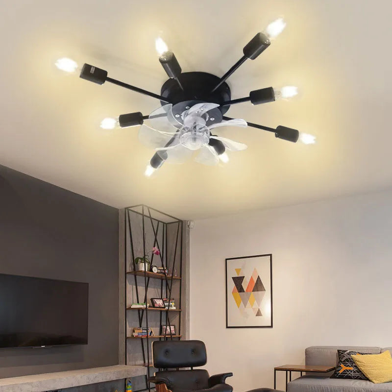 DecorBites™ Industrial Ceiling Fan with Remote Control - Silent Ventilator and LED Light
