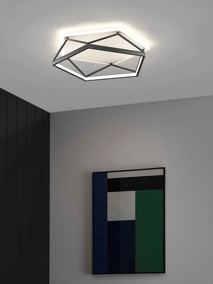 DecorBites™ Geometric LED Ceiling Lamp_Nordic Minimalist Design for Modern Bedroom