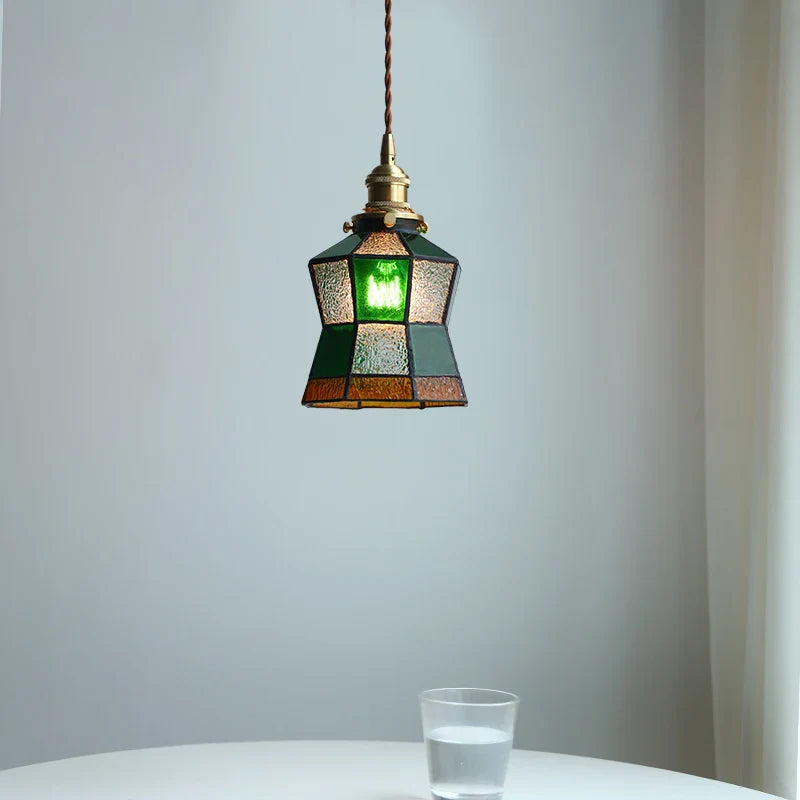 DecorBites™ Colorful Glass Tiffany Style LED Pendant Lamp, Modern Hanging Light Fixture