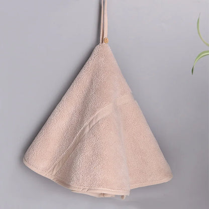 Toalla de mano DecorBites™ Coral Velvet: Redonda, de diseño adorable, súper absorbente y suave para el baño.