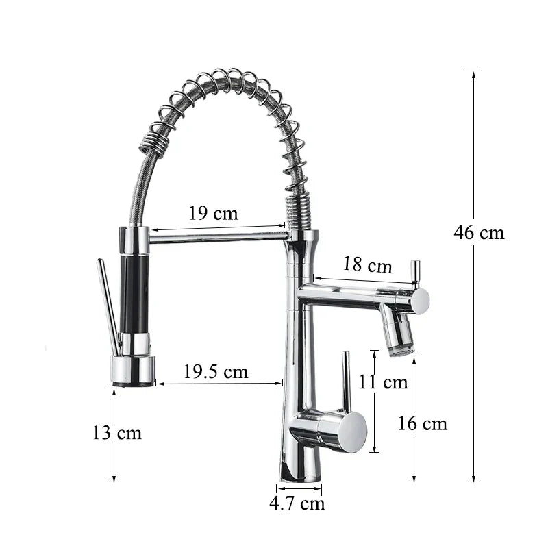 DecorBites™ Dual Nozzle Gourmet Kitchen Faucet | Pull-Down, 360° Rotation, Chrome Mixer