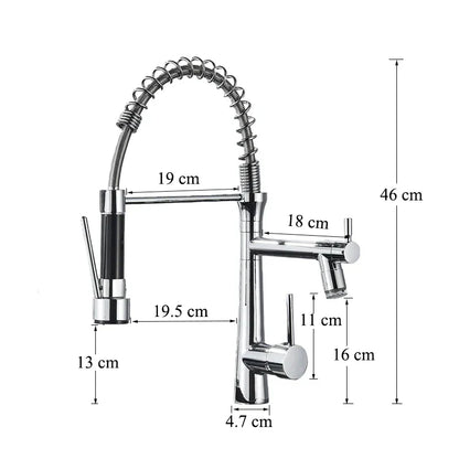 DecorBites™ Dual Nozzle Gourmet Kitchen Faucet | Pull-Down, 360° Rotation, Chrome Mixer