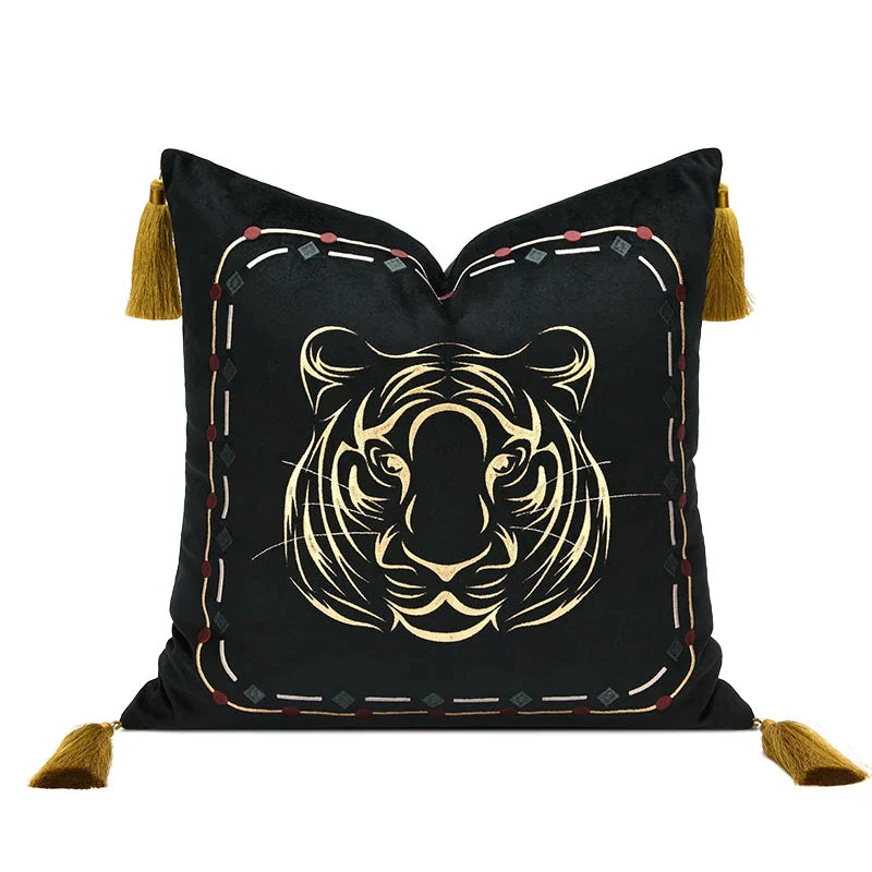 DecorBites™ Embossed Floral Cushion Cover European Style Champagne Throw Pillow Case