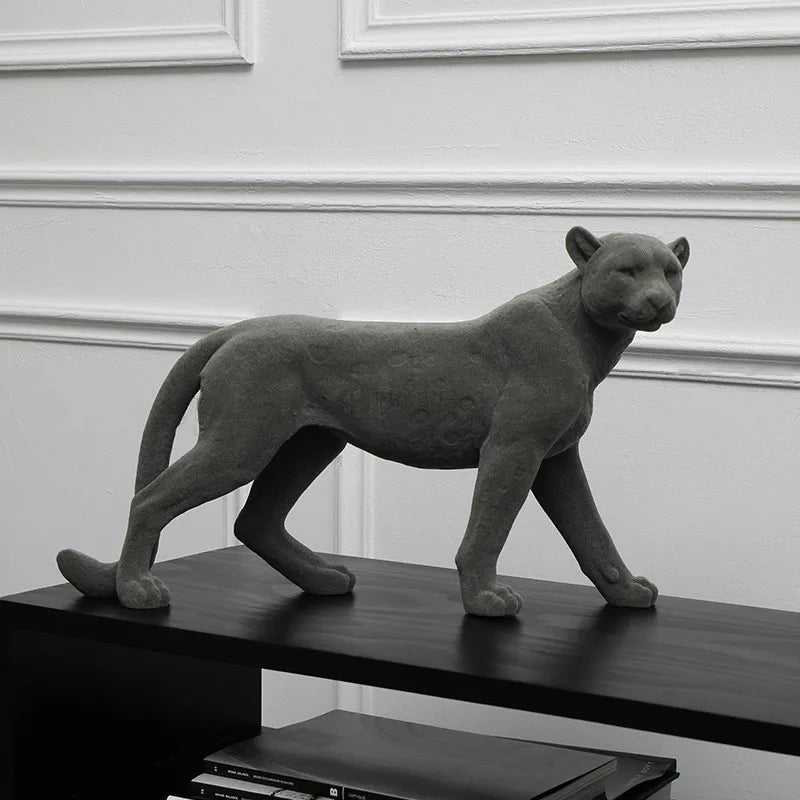 DecorBites™ Leopard Flocking Sculpture Cheetah Pendant Home Decor Figurine