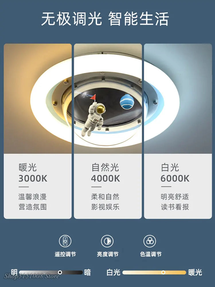 DecorBites™ Astronaut Spaceman Planet Kids Room Ceiling Lamp