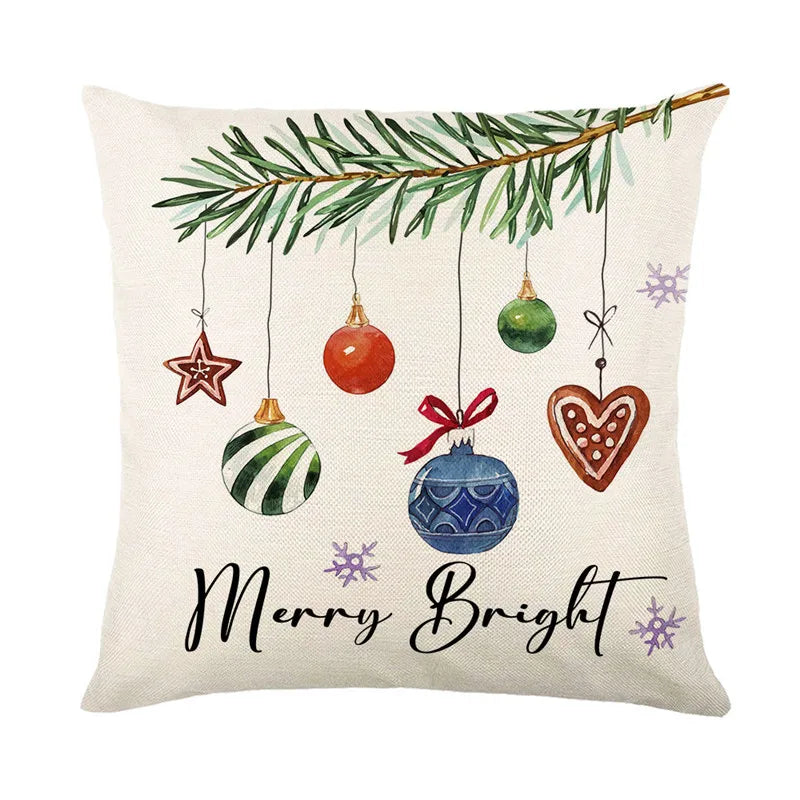 DecorBites™ Christmas Pillowcase Collection - Festive Sofa Decor with Christmas Tree, Elk, Snowman