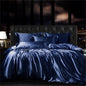 Decobites Mulberry Silk-blend Satin Duvet Cover Set for King & Queen Beds