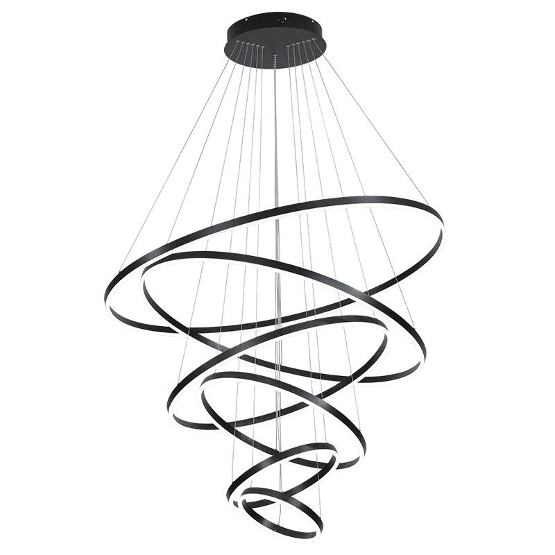 DecorBites™ Circle Ring Art Chandelier for Duplex Villa Staircase Hall Living Room