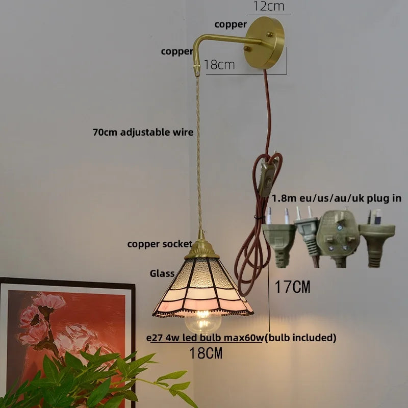Decorbites™ Glas Messing LED Wandleuchte Vintage Waschleuchte Wandlampe