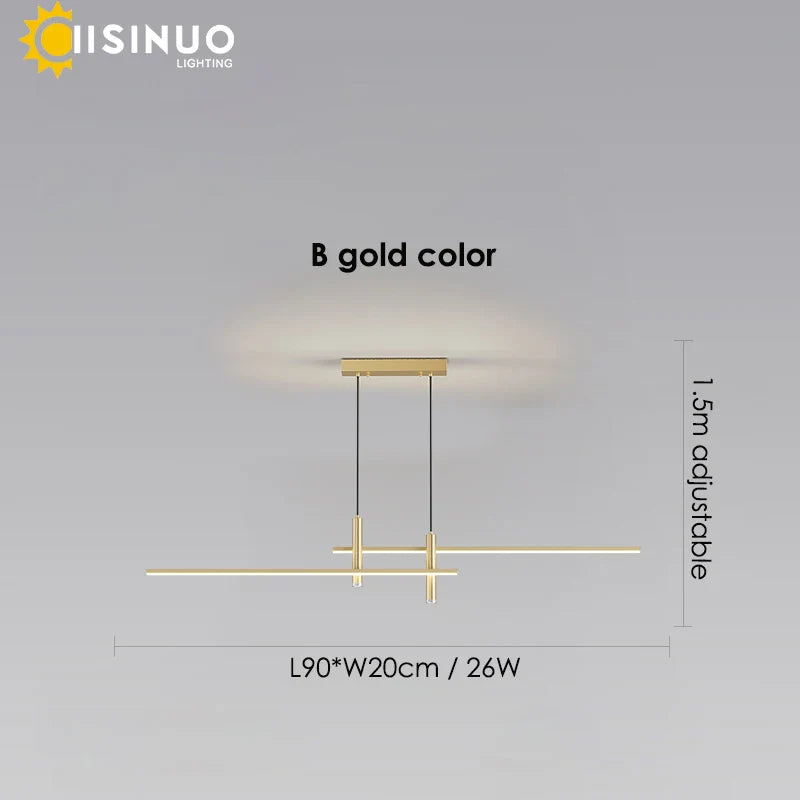 DecorBites™ Adjustable LED Pendant Light in Black/Gold for Office Dining Living Room