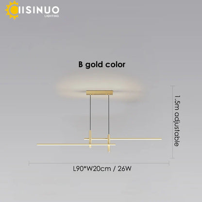 DecorBites™ Adjustable LED Pendant Light in Black/Gold for Office Dining Living Room