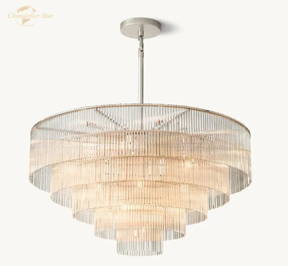 DecorBites™ LED Amadeo Round Crystal Chandelier for Living and Dining Room Decor