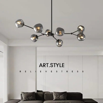 DecorBites™ Gray Lava Glass Chandelier LED Pendant Light Modern Nordic Design