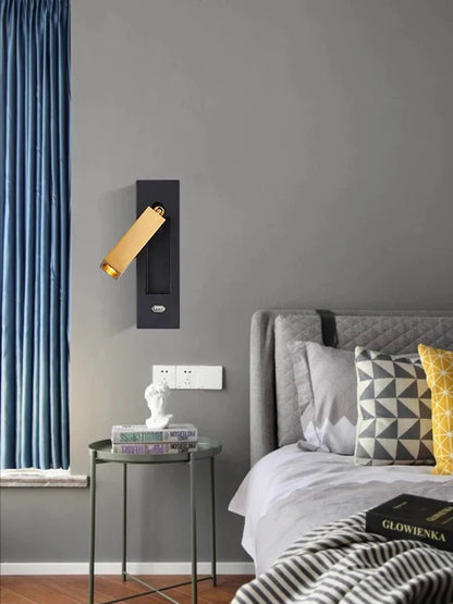 DecorBites™ LED Wall Lamp with Switch, USB Port, Rotatable - Bedroom Reading Light