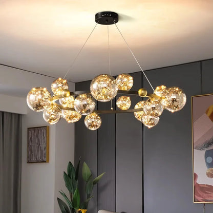 DecorBites™ Crystal Chandelier: Modern Stair Pendant Lamp for Living Room, Interior Lighting