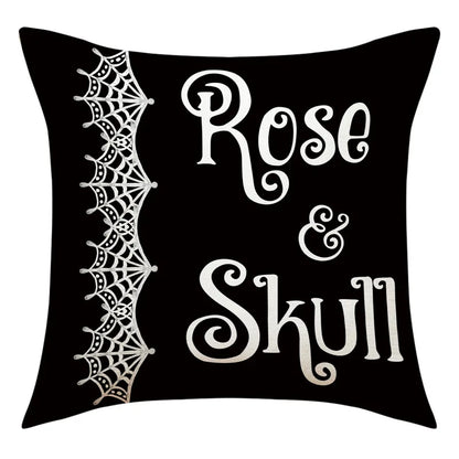 DecorBites™ Halloween Pillowcase Set - Festive Sofa Cushion Covers with Pumpkin Cat Witch Hat Print.