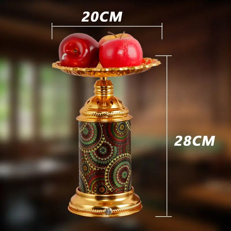 Lámpara de escritorio DecorBites™ con forma de plato de frutas: Recargable, luz nocturna romántica para sala de estar o dormitorio.