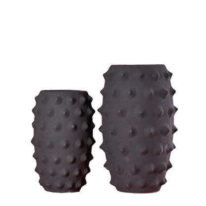 DecorBites™ Black Ceramic Sea Urchin Spine Vase - Abstract Geometry Handicraft Decoration