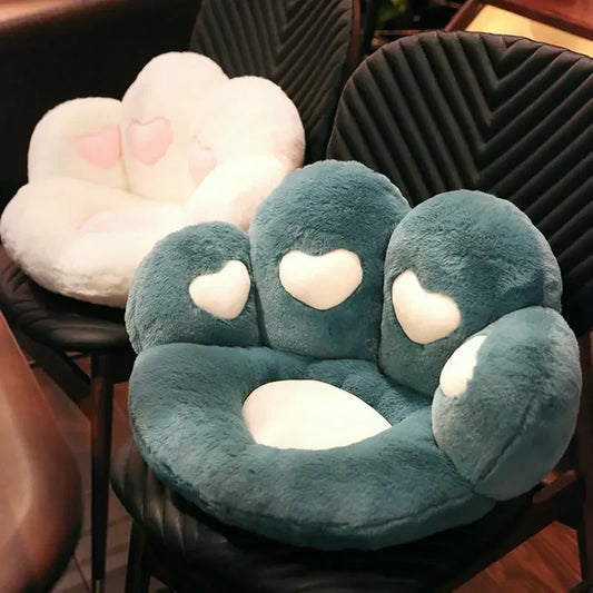 Decobites Soft Plush Cat Paw Seat Cushion for Comfortable Office Chair Support