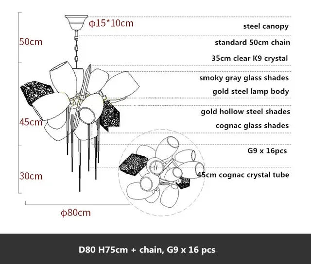 DecorBites™ Crystal Duplex Chandelier: Modern Artistic Living Room Lighting