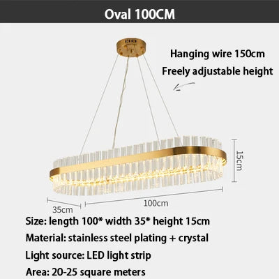 DecorBites™ Gold Crystal Chandelier: Modern LED Luxury Lighting for Dining Living Bedroom