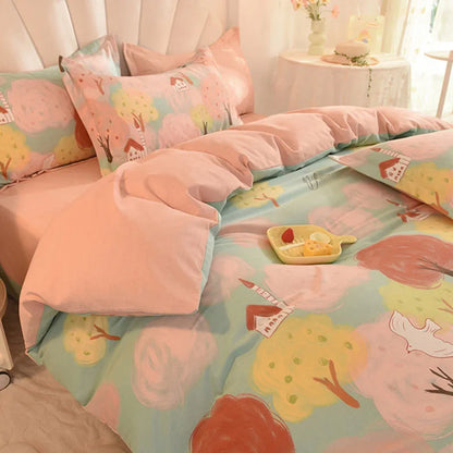 طقم سرير سميك من القطن من DecorBites™ - مقاس فردي/مزدوج، عالي الجودة، دافئ وناعم.