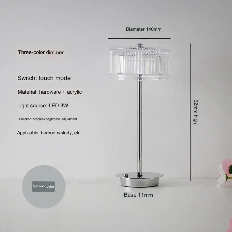 DecorBites™ Diamond Touch Desk Lamp, Modern Metal, Bedside Atmosphere, Creative & Romantic